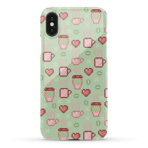 Pastel Coffee Pixel Art Pattern Phone Case
